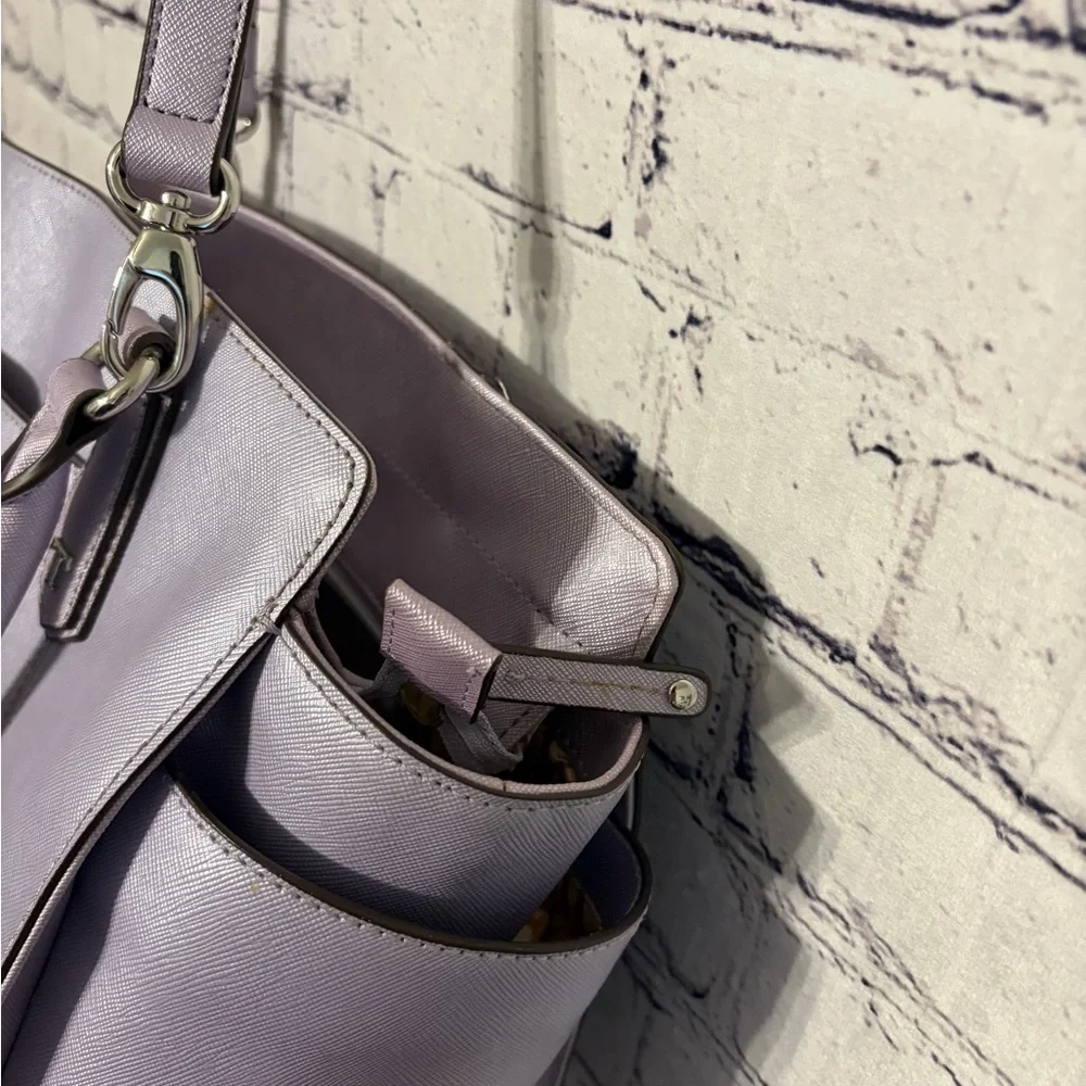 Tignanello Saffiano Leather Purple Purse - Picture 10 of 11